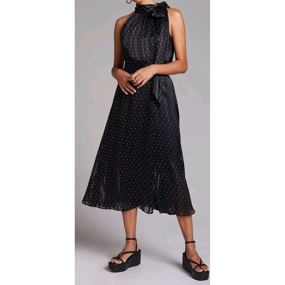 NWT Sachin & Babi Anthropologie Polka Dot Halter Dress Sz 6 Classic Preppy - Picture 4 of 13